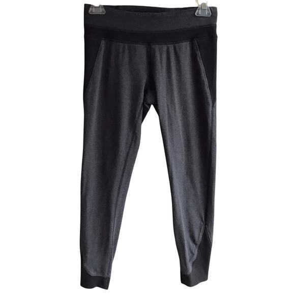 Lululemon Refine Crop Leggings Size 4 Colorblock Stretch Cotton Pants Gym Run - Picture 1 of 16
